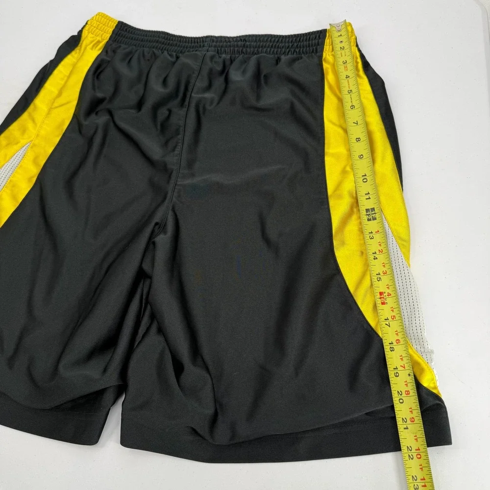 Nike Mens Basketball Shorts Black Yellow White Athletic Size‎ Large Lined Y2K